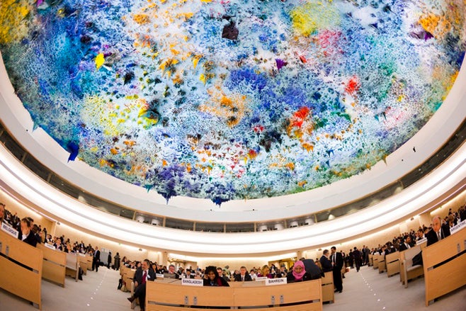 ​منظر عام يظهر افتتاح الدورة الـ 16 لـ "مجلس حقوق الإنسان التابع للأمم المتحدة" في مقره الأوروبي في جنيف، 28 فبراير/شباط 2011. © 2011 رويترز