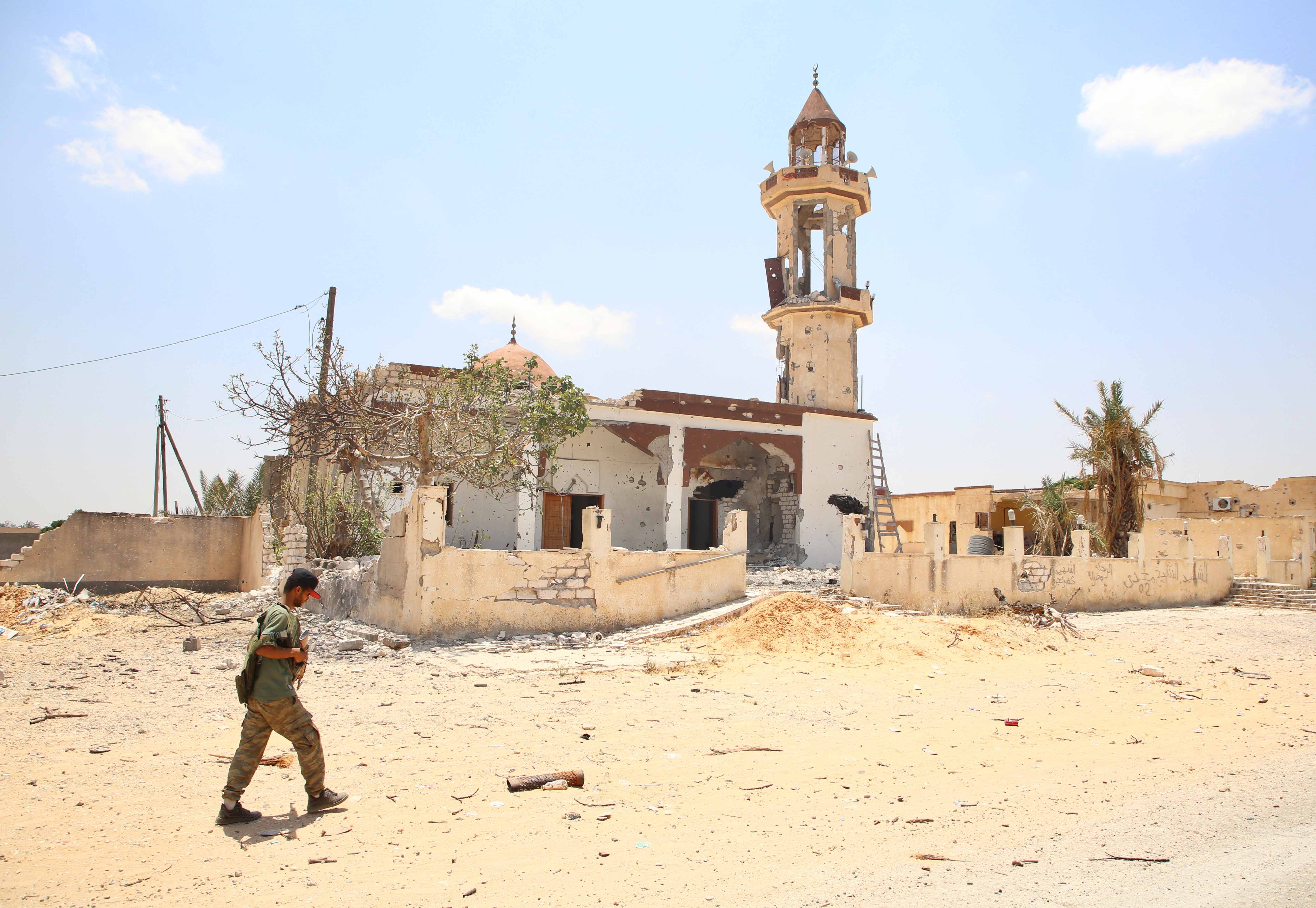 Fighting since April 2019 resulted in considerable damage to residential areas in the surroundings of Tripoli Airport, shown here on June 2, 2020. 