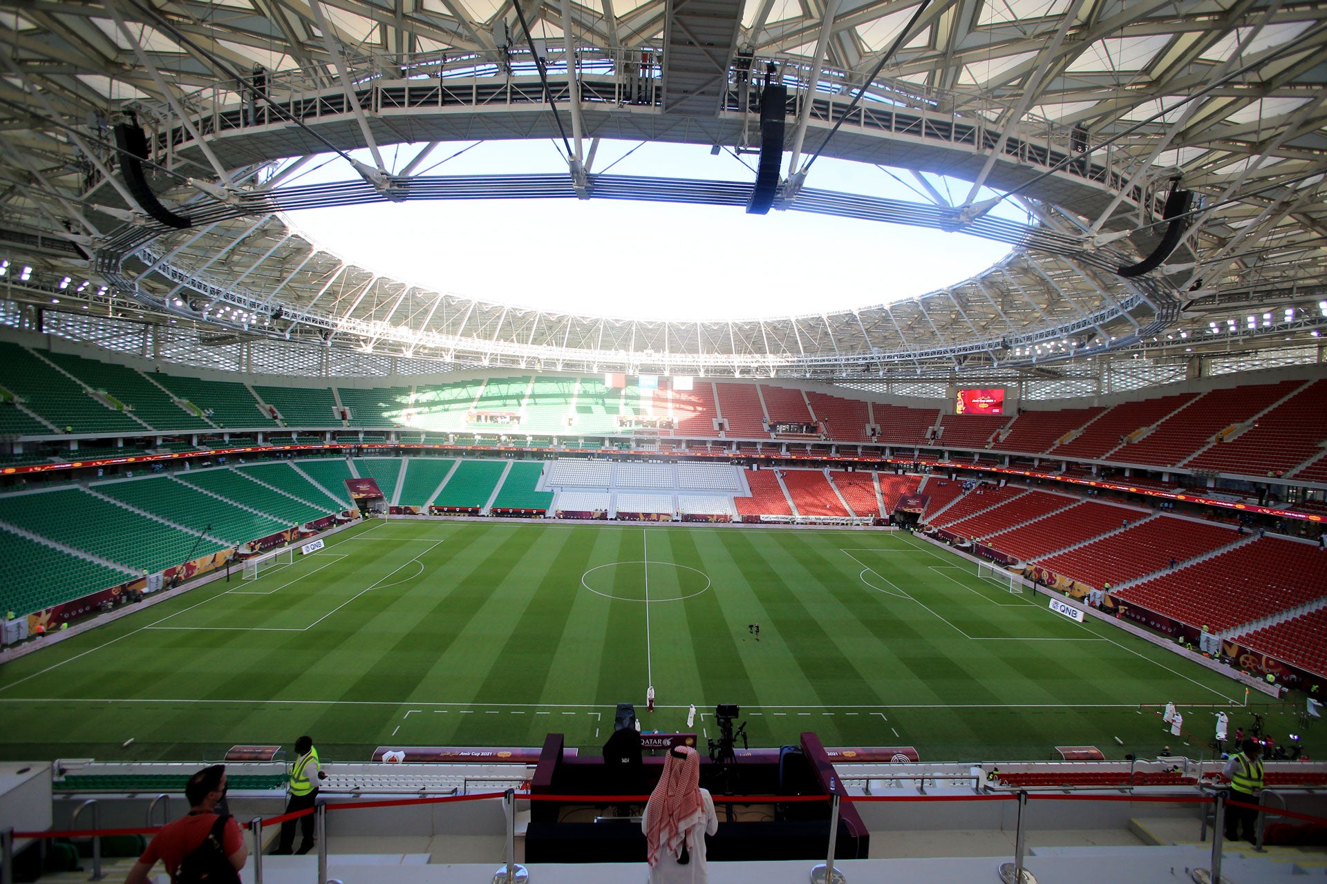 A general view of the Al Thumama Stadium is seen in Doha, Qatar, October 22, 2021. The stadium will be one of the venues for the 2022 World Cup.