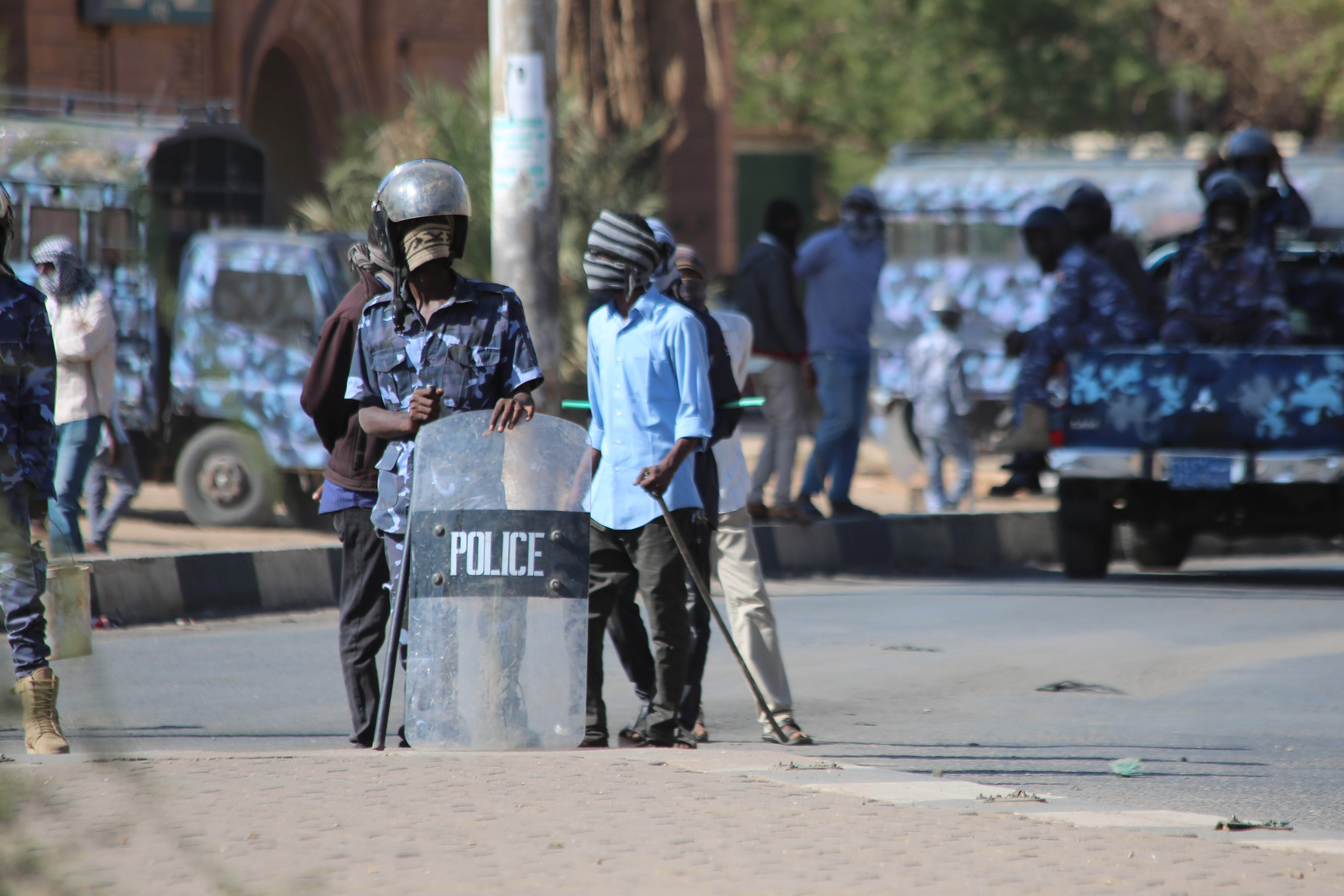 People continue protests demanding the restoration of civilian rule in Khartoum, Sudan on January 24, 2022.