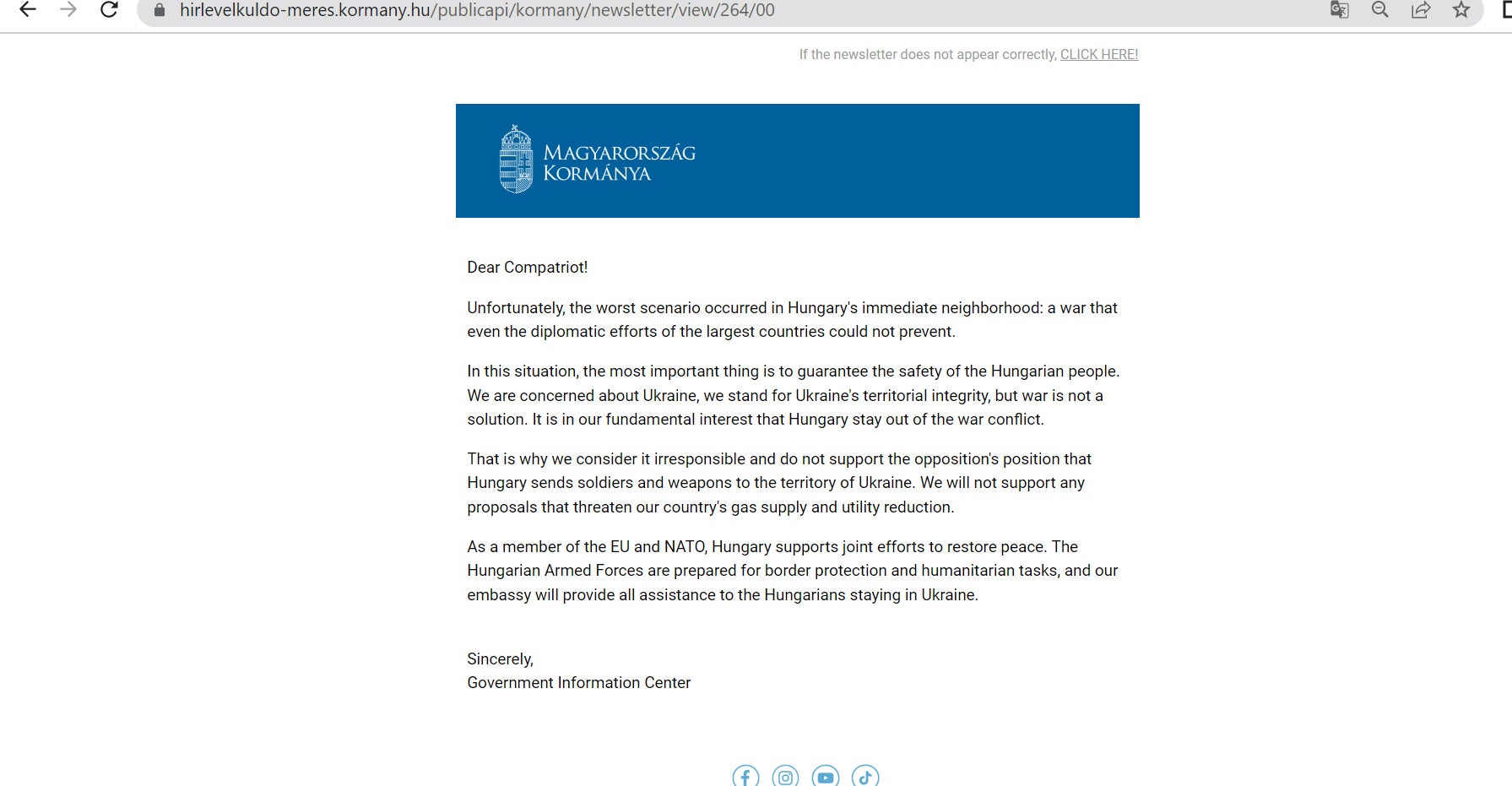 Email screenshot