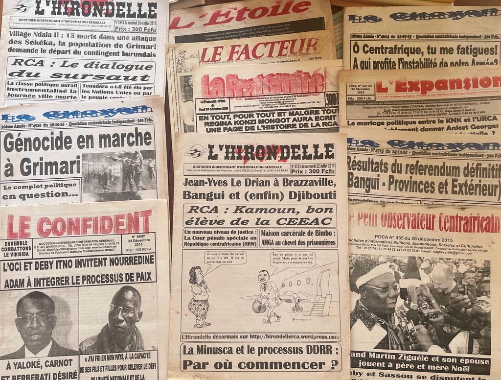 Selection of Central African Republic newspapers, Bangui, January 2023 