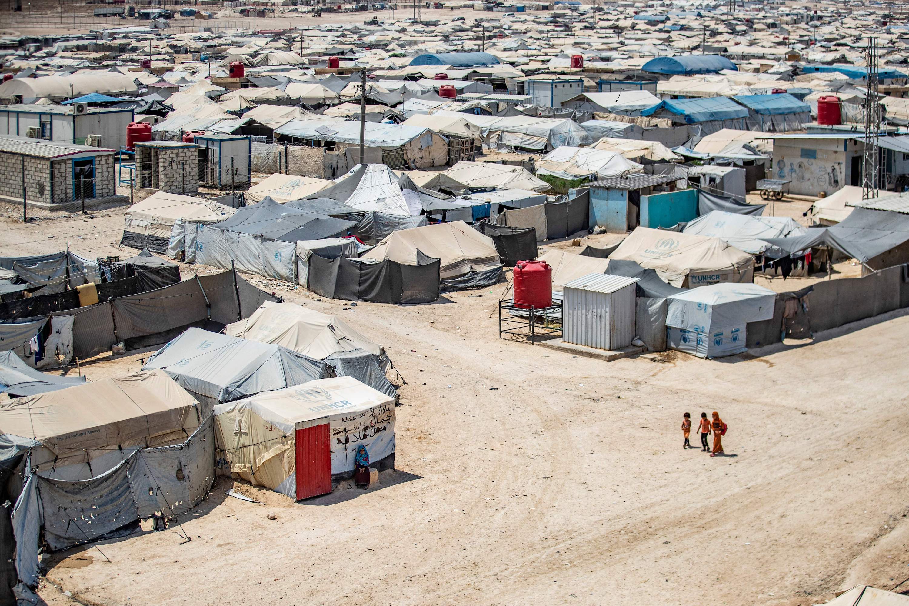 Kurdish-run al-Hol camp, which holds relatives of suspected Islamic State group fighters, in Syria's northeastern Hasakeh governorate.