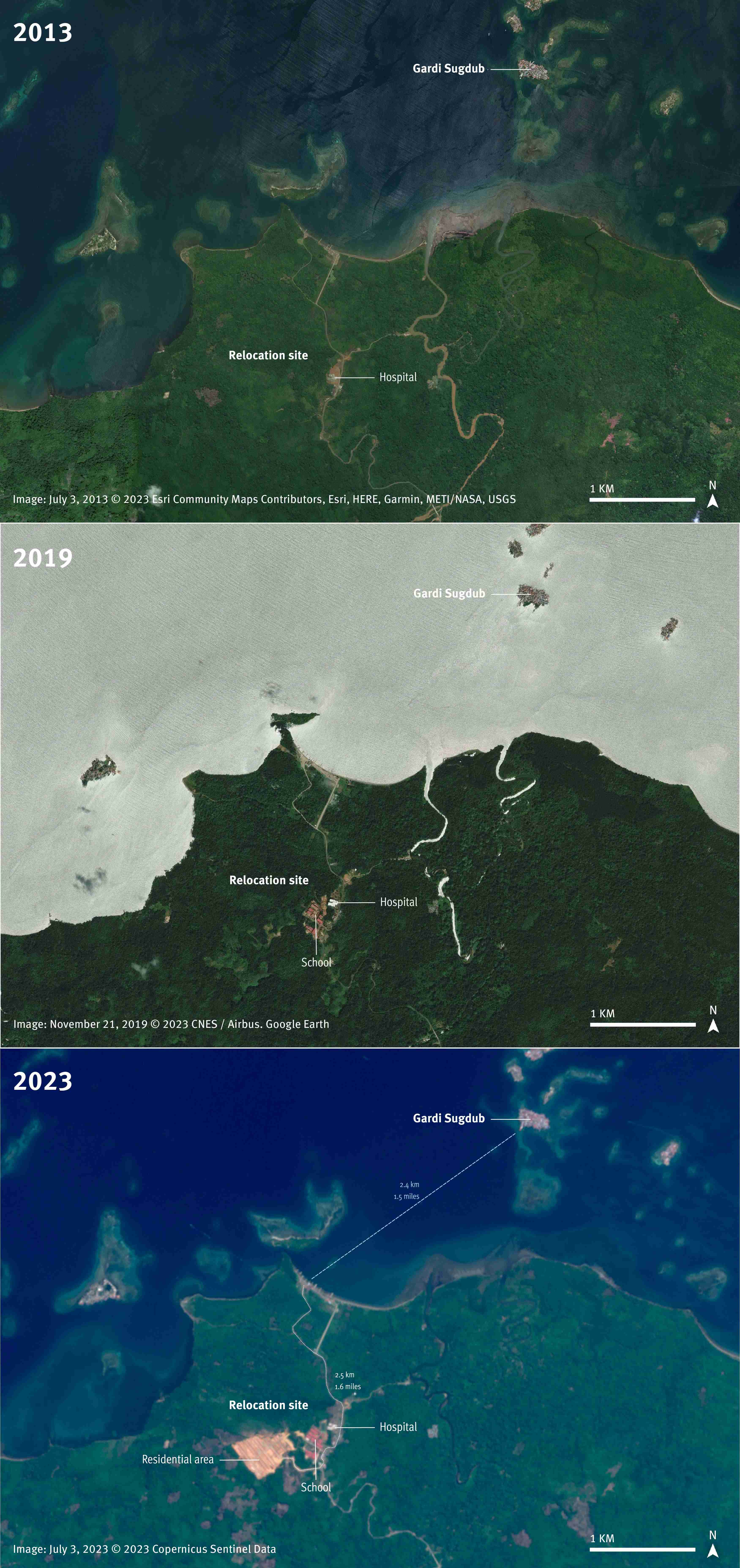 3 satellite graphics of Gardi Sugdub