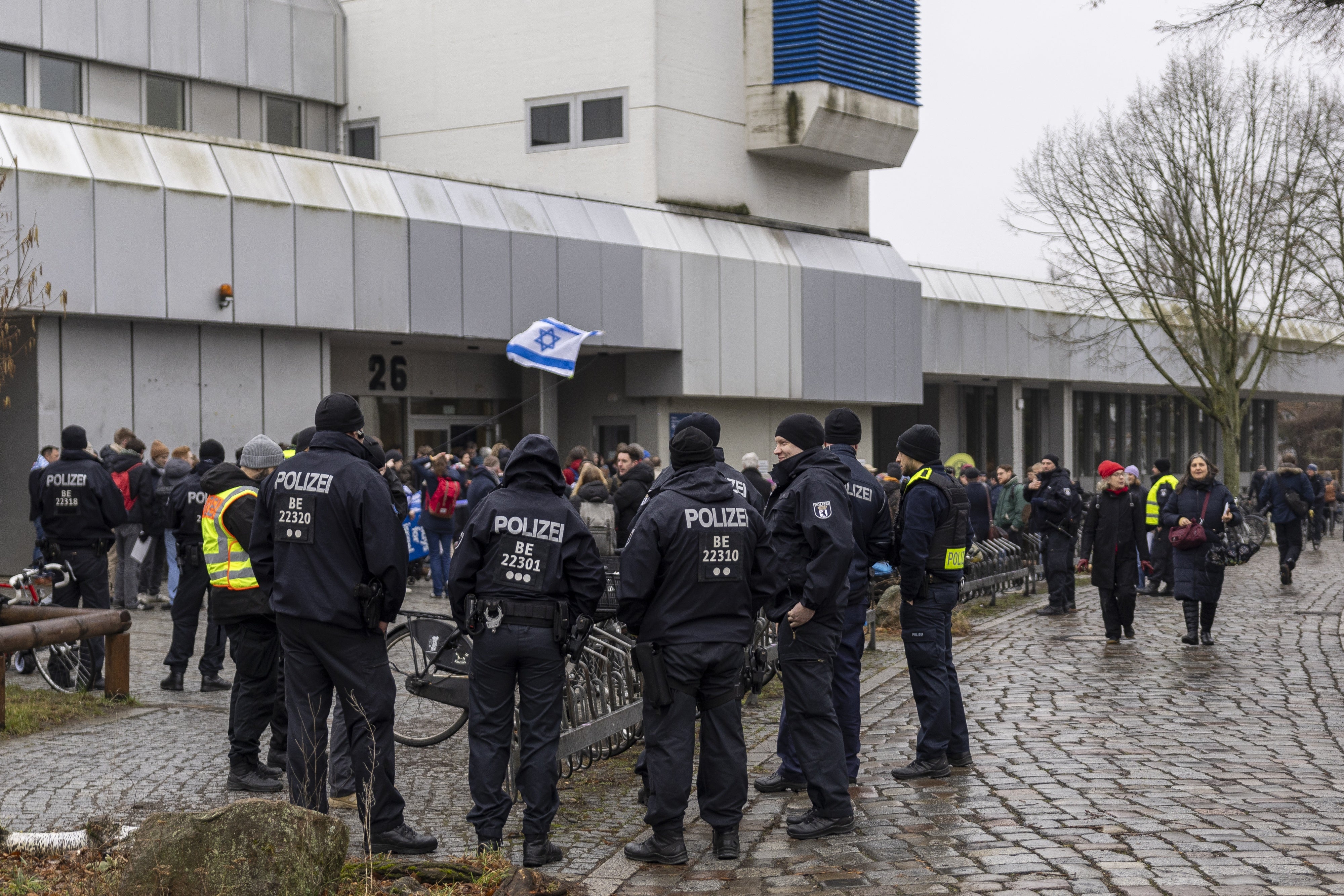 Der Angriff auf einen jüdischen Studenten verschärft die Debatte um den Gaza-Konflikt an der Freien Universität Berlin, 9. Februar 2024. 