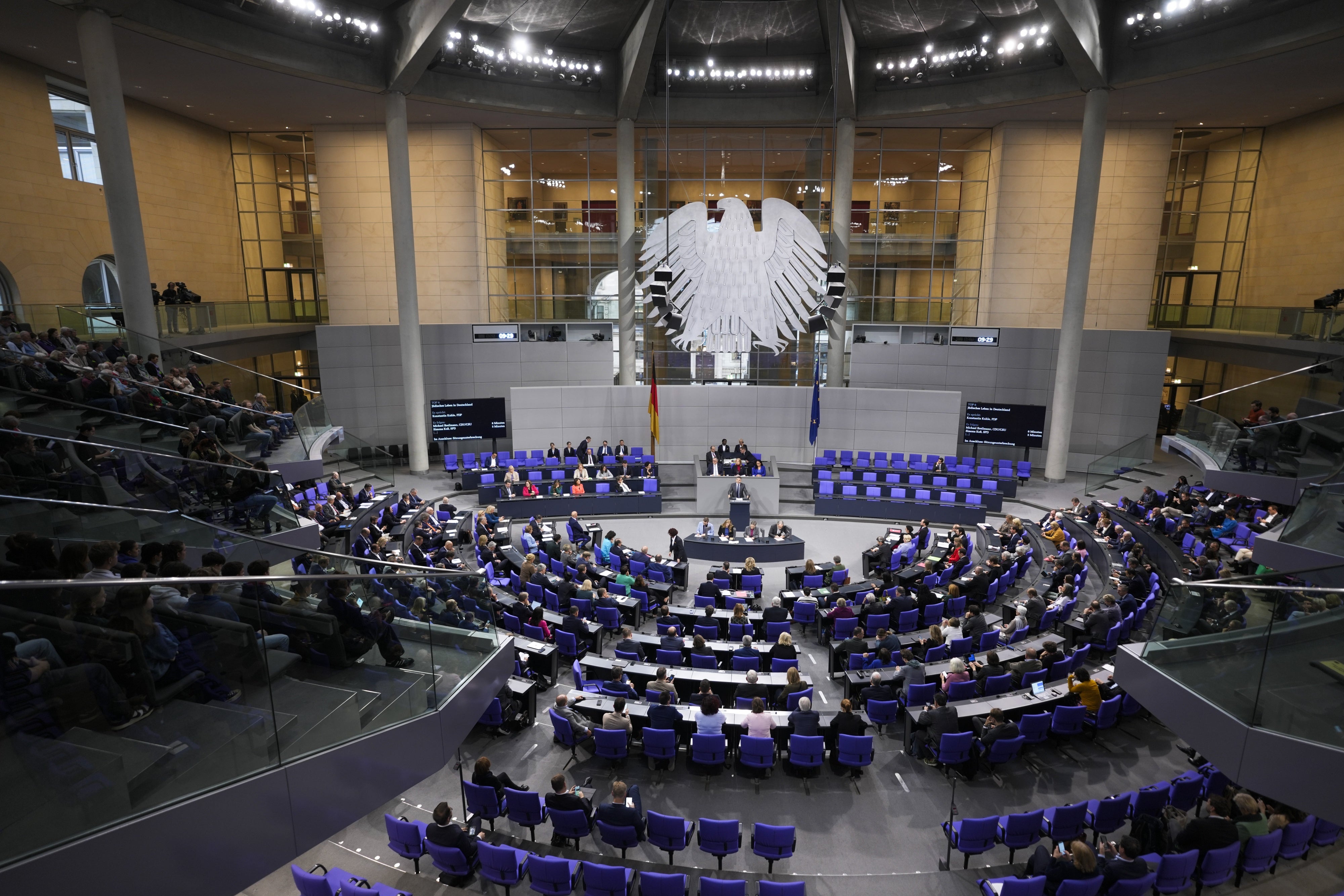 Lawmakers in the German Bundestag  (Lower House of Parliament) in Berlin, Germany on November 7, 2024.