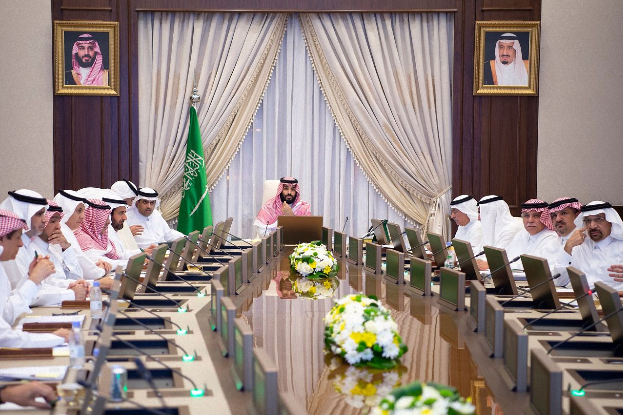 Le prince héritier saoudien, Mohammed ben Salmane, présidait une réunion du Conseil des affaires économiques et du développement à Djeddah, en Arabie saoudite, le 29 mai 2018.