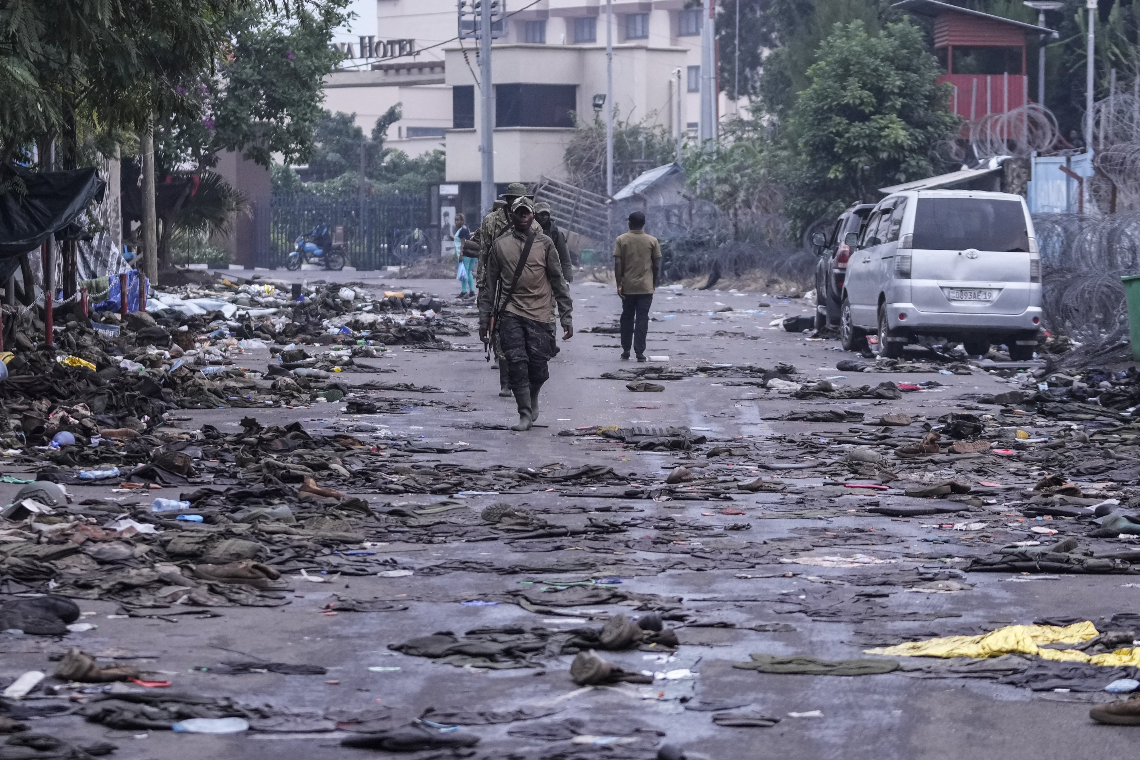 Le groupe armé M23 patrouille les rues de Goma, en République Démocratique du Congo, le 29 janvier 2025.