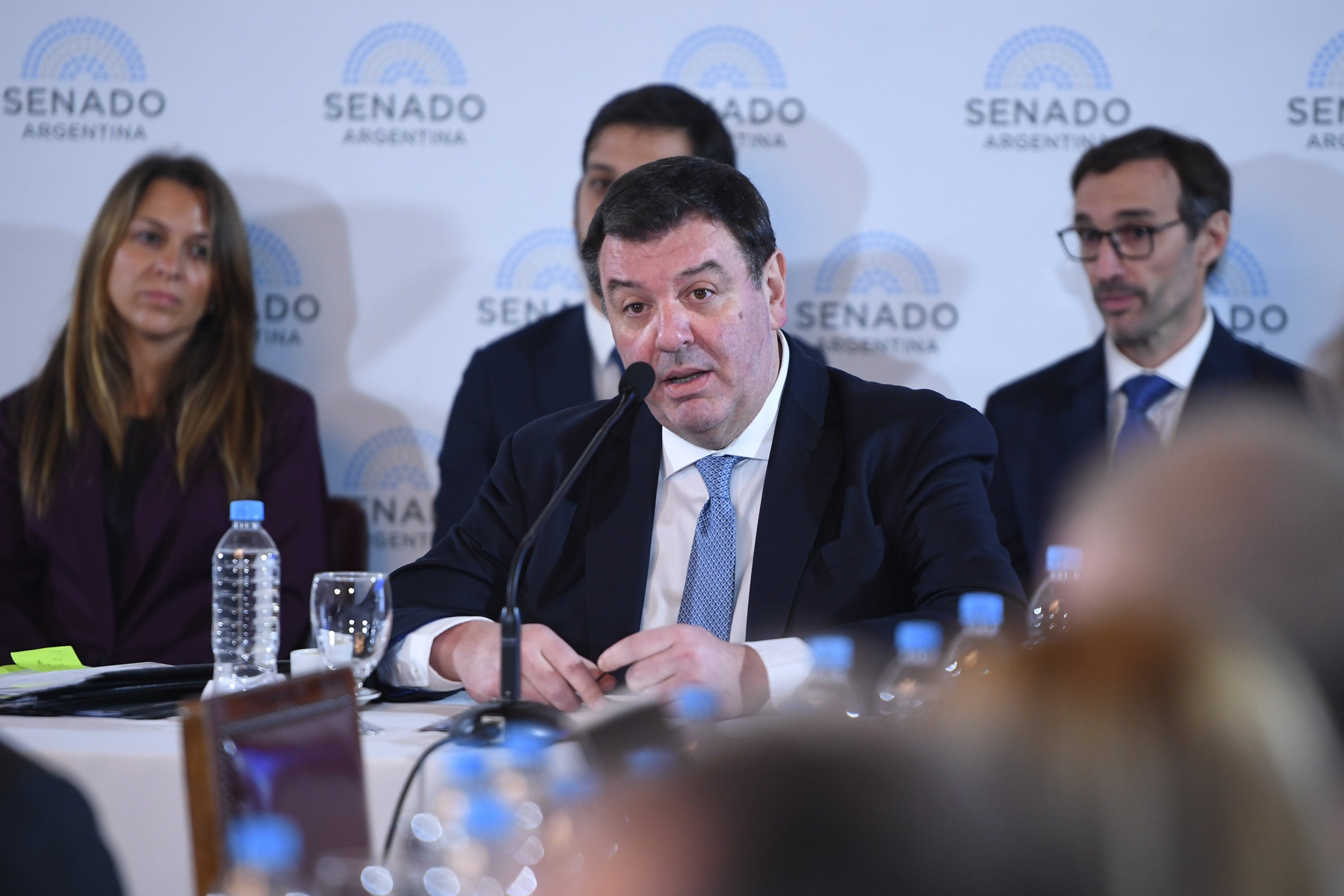 Le juge fédéral argentin Ariel Lijo, nommé en avril 2024 par le président Javier Milei au poste de juge de la Cour suprême, s’exprimait lors d’une audition publique devant une commission du Sénat, tenue le 21 août 2024 à Buenos Aires. 