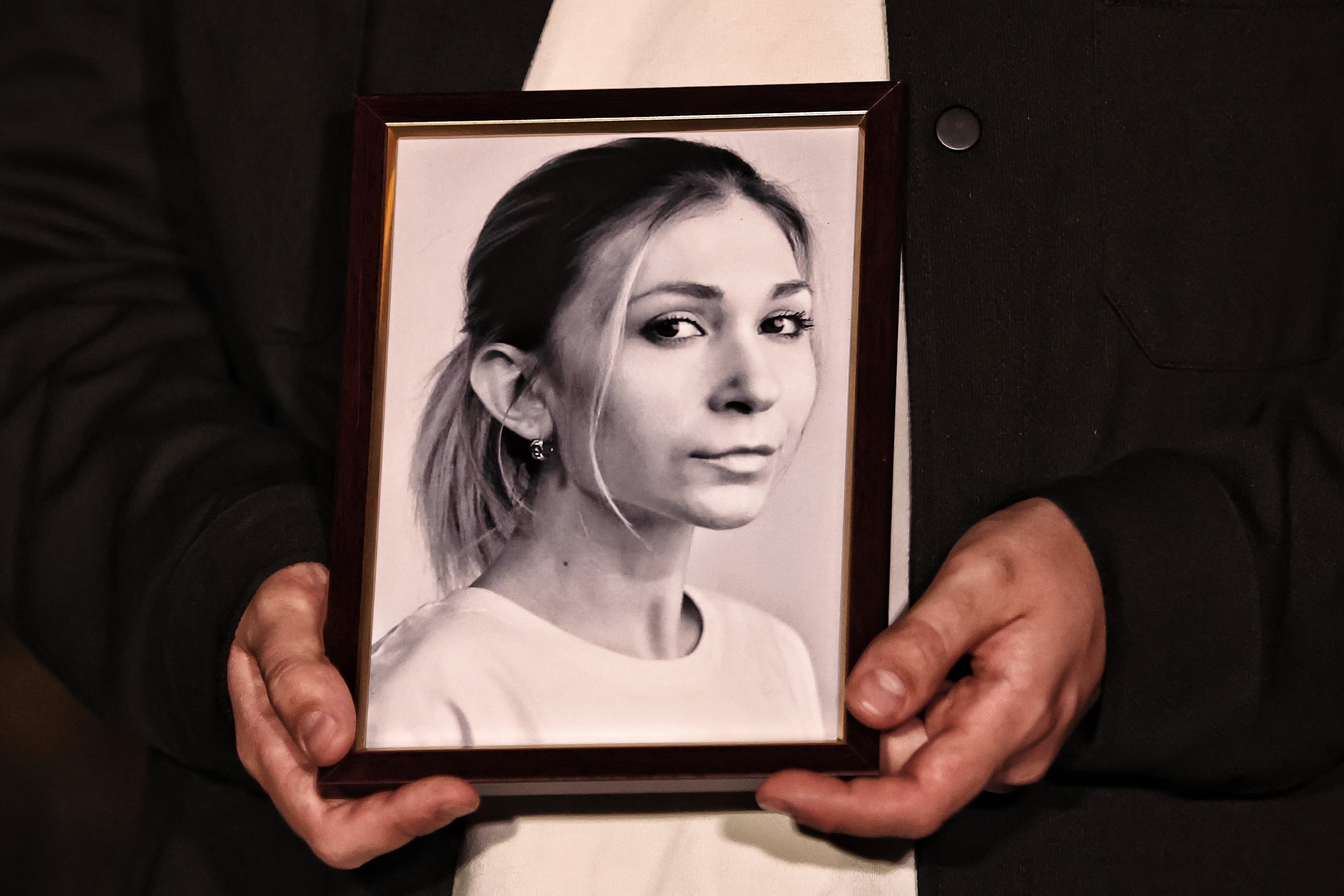 A commemoration Ukrainian journalist Victoria Roshchyna who died in Russian captivity, Maidan Nezalezhnosti (Independence Square) in Kyiv, Ukraine, October 11, 2024.
