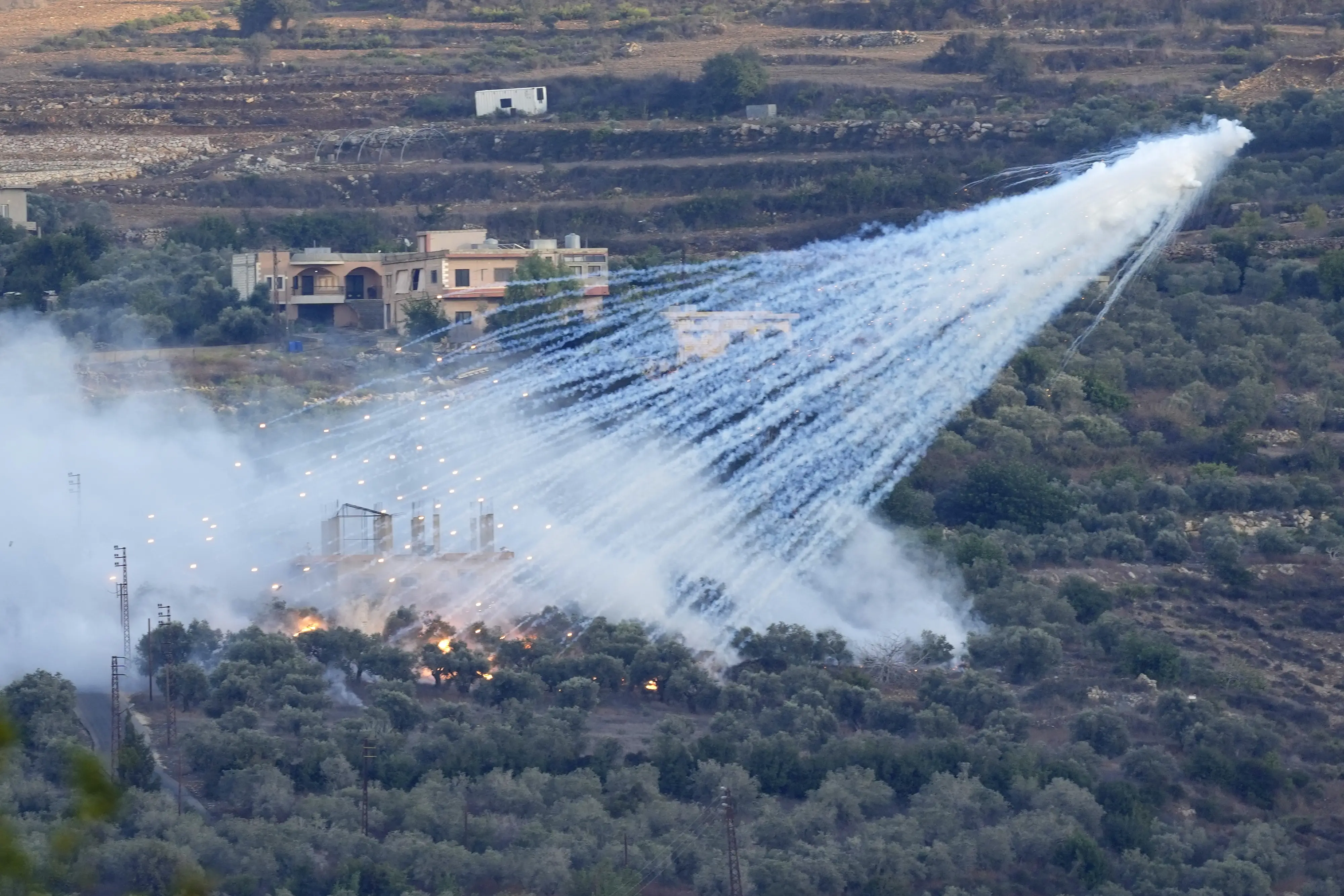 White phosphorus munition exploding. 