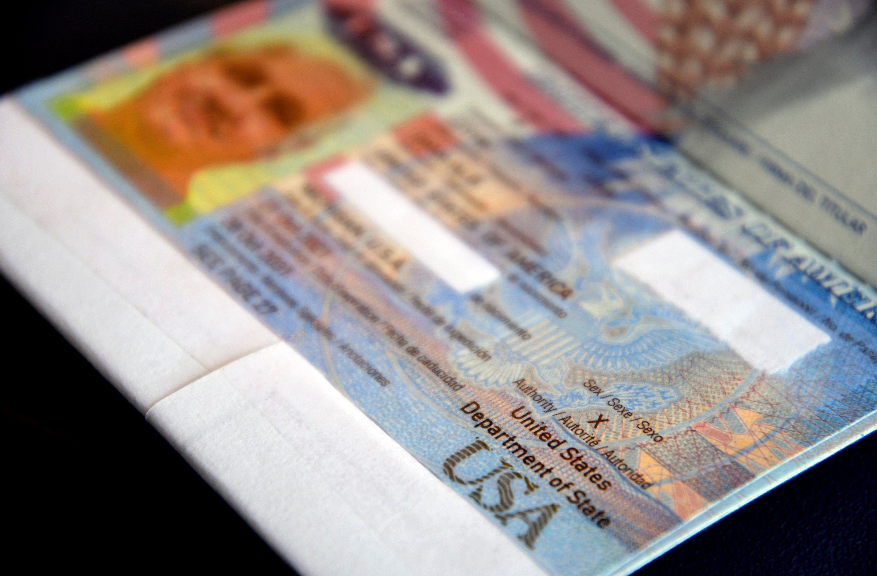 A US passport with an "X" gender designation