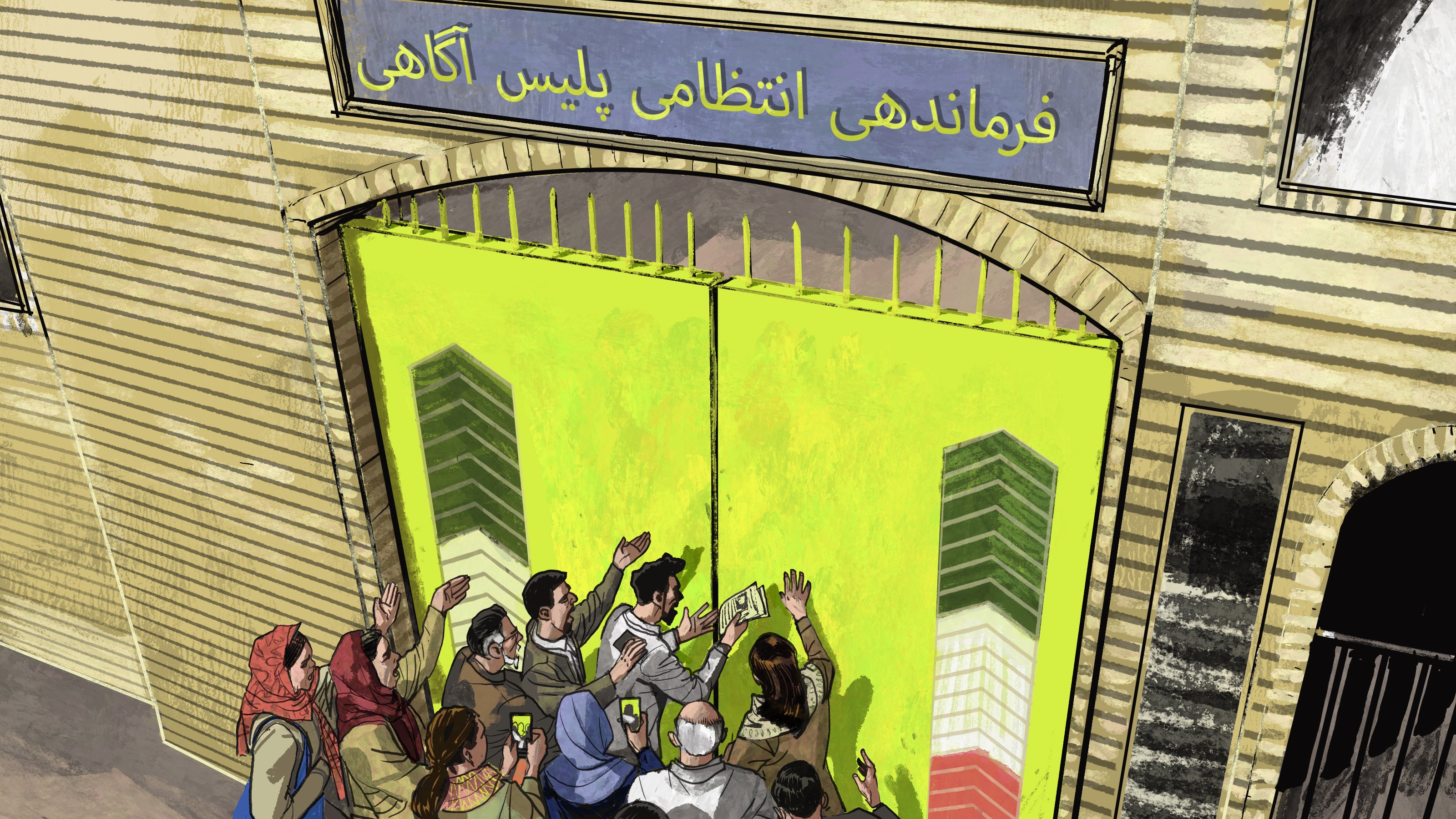 En Iran, de nombreuses familles inquiètes se sont rassemblées devant des prisons, des bureaux de procureurs et des commissariats, à la recherche de leurs proches.