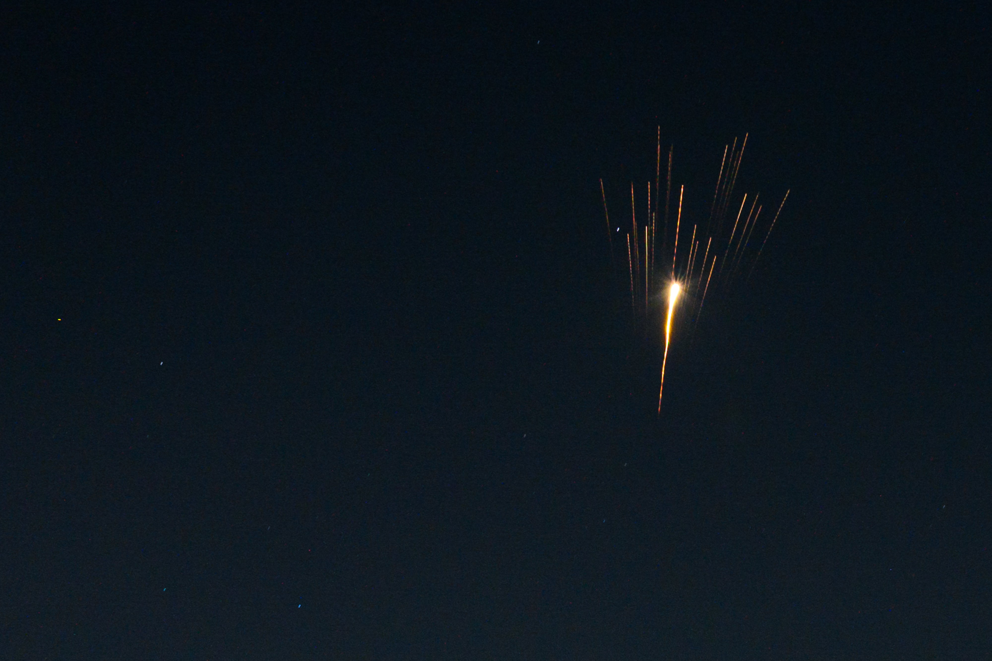Iranian ballistic cluster munitions are launched toward Tel Aviv, Israel on March 27, 2026. 