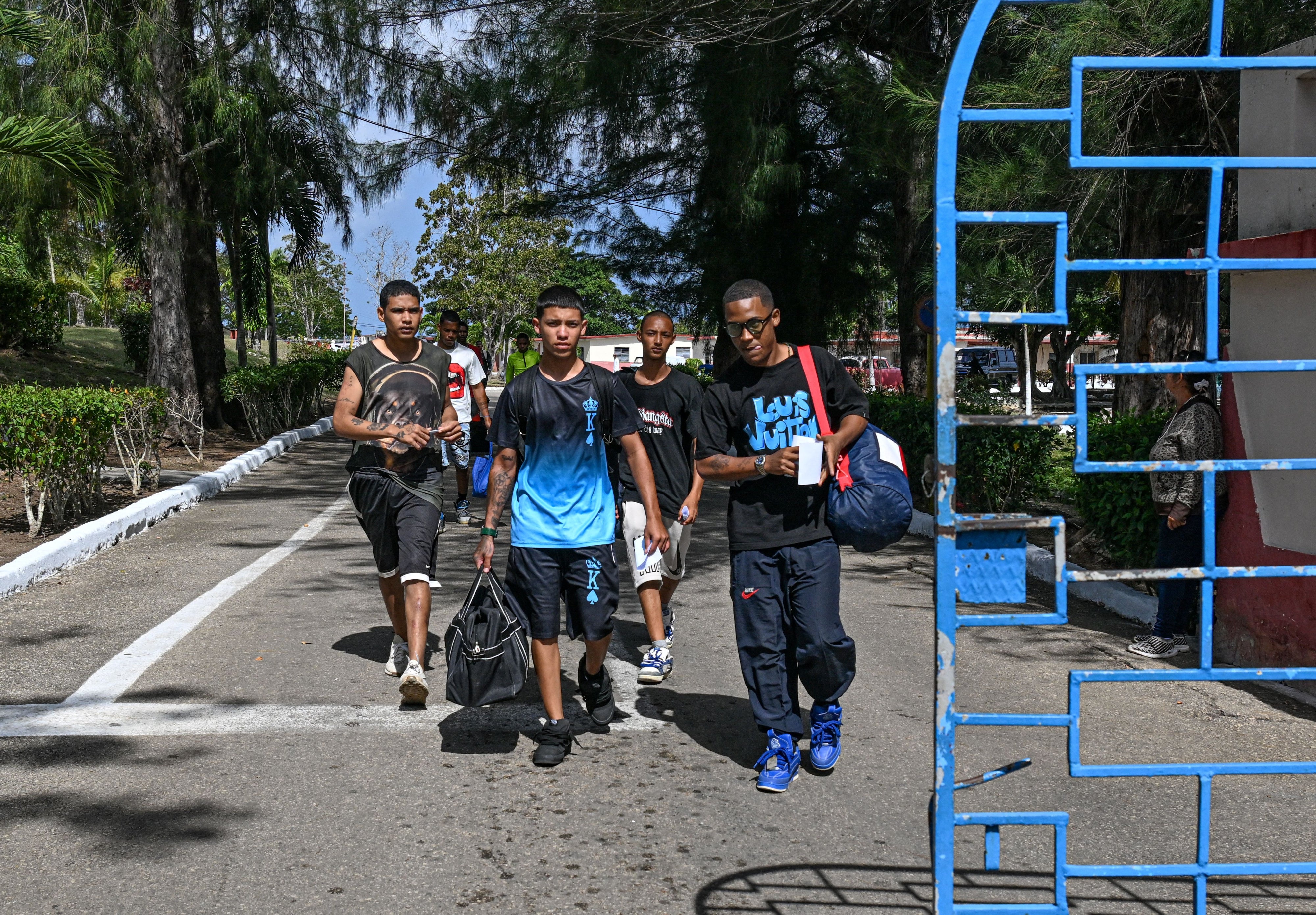 Inmates walk free from La Lima prison in Havana on April 3, 2026.