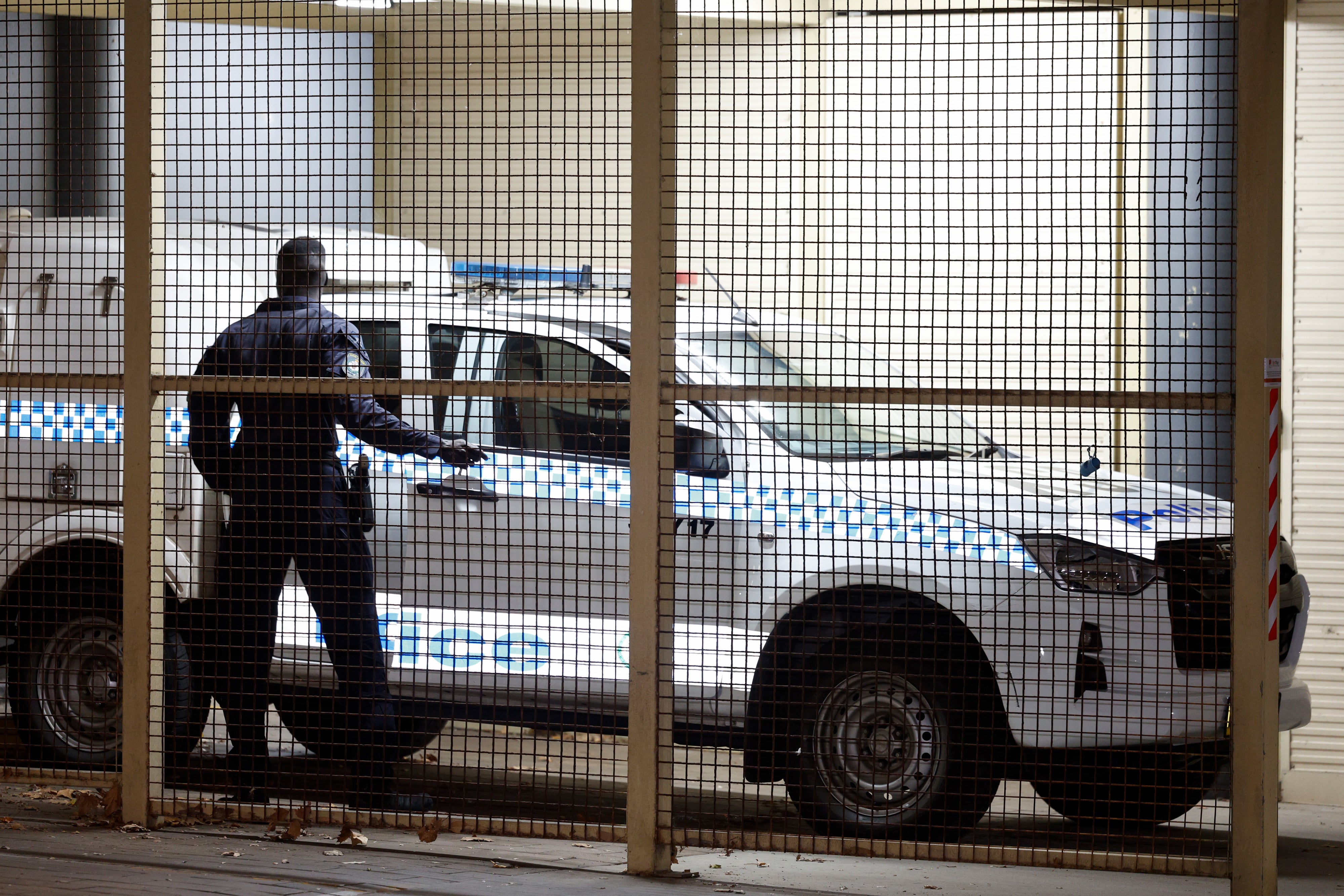 A police van with one of the Australian women allegedly linked to the Islamic State at the Mascot Police Station in Sydney on May 7, 2026.