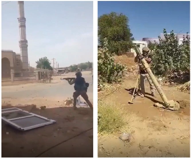 two stills from a video