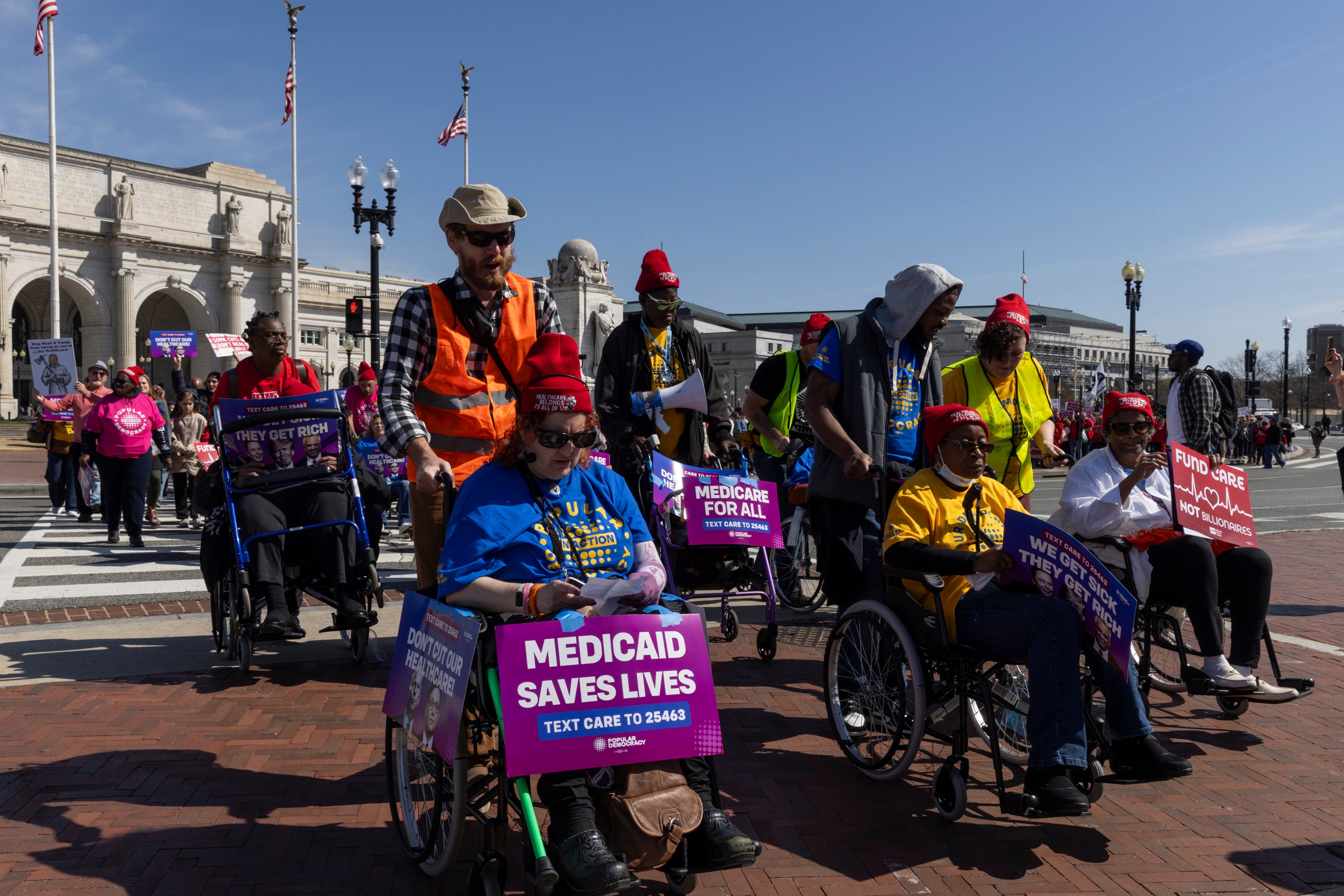 Hundreds gather outside the US Capitol in Washington, DC, on March 12, 2025, to protest against the cut to Medicaid and Medicare.