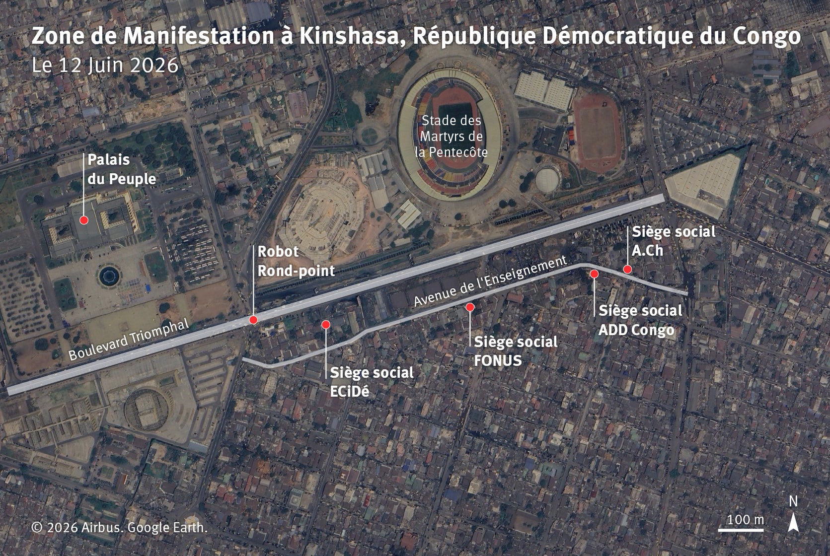 Carte de Kinshasa.