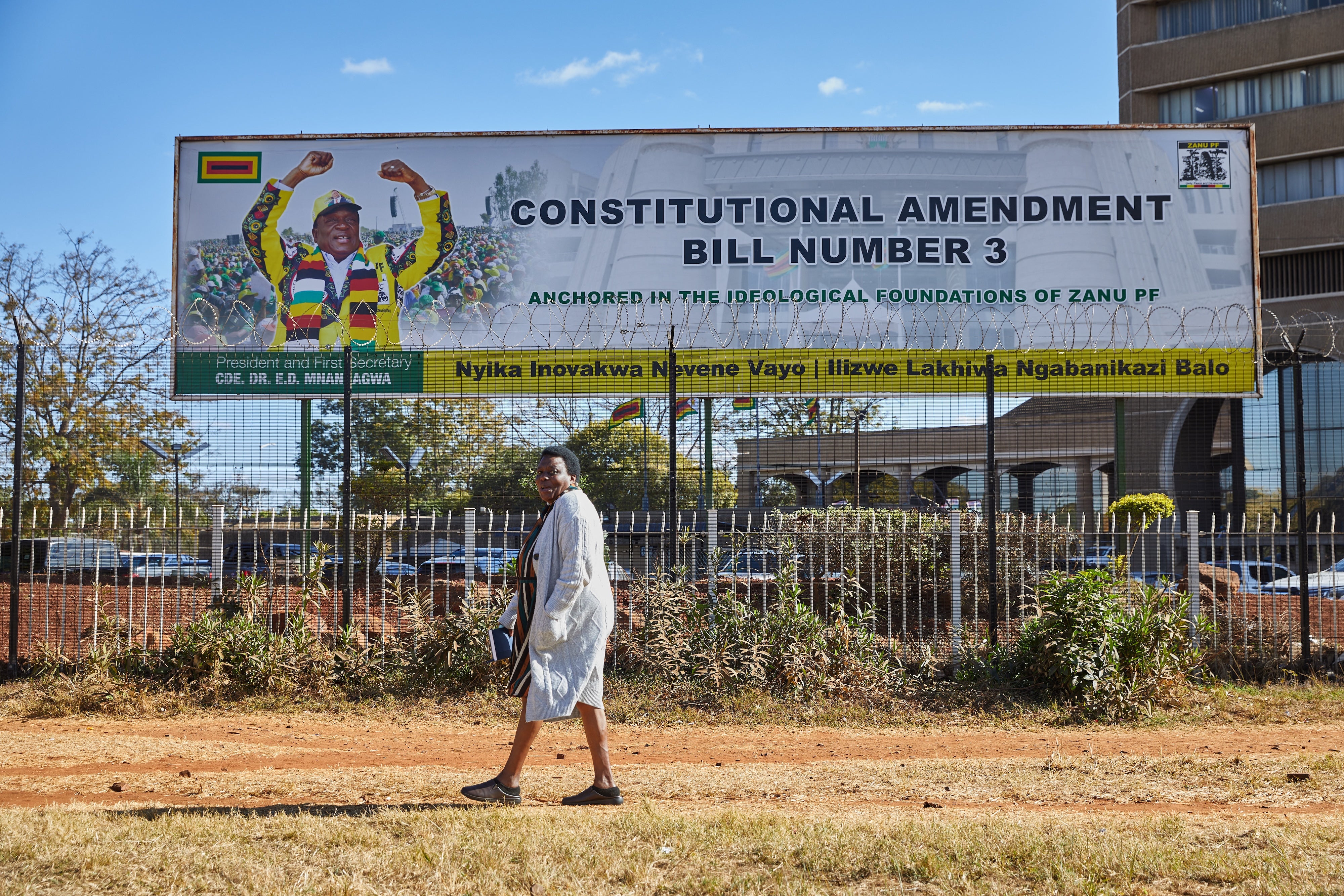The ZANU PF headquarters in Harare a day after Zimbabwe President Emmerson Mnangagwa signed Amendment Bill No. 3 into law, amending the Constitution, July 8, 2026. 
