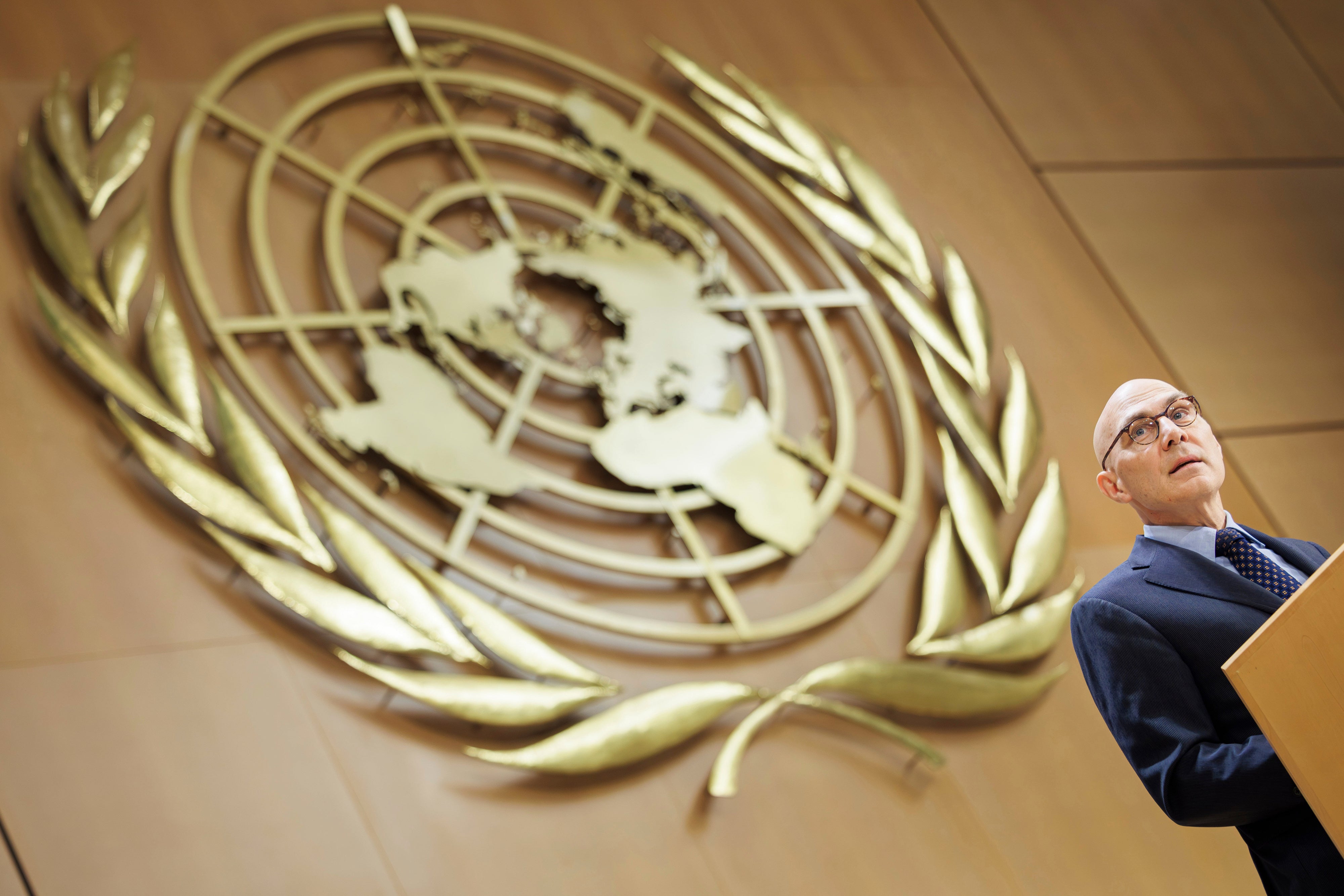 United Nations High Commissioner for Human Rights Volker Turk during the opening of the 61st session of the UN Human Rights Council in Geneva, February 23, 2026. 