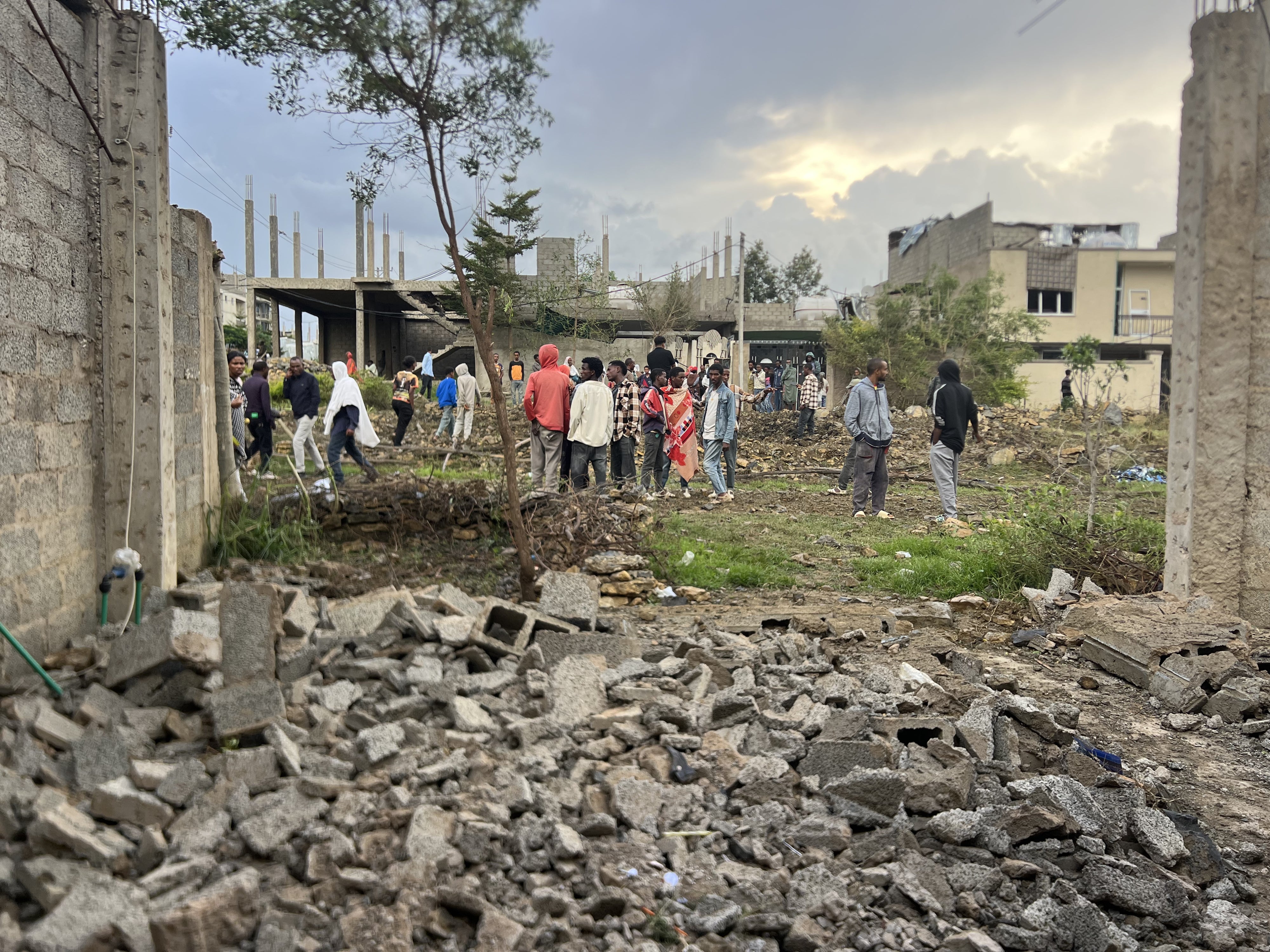 A collapsed wall in a residential house following the August 20, 2026 airstrike on a residential compound in Daero neighborhood, Mekelle, Tigray region, Ethiopia. The image was taken the same day by a Mekelle resident.