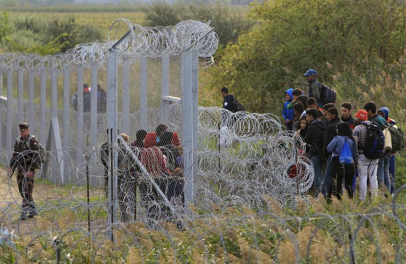Refugees on the Hungary-Serbia border