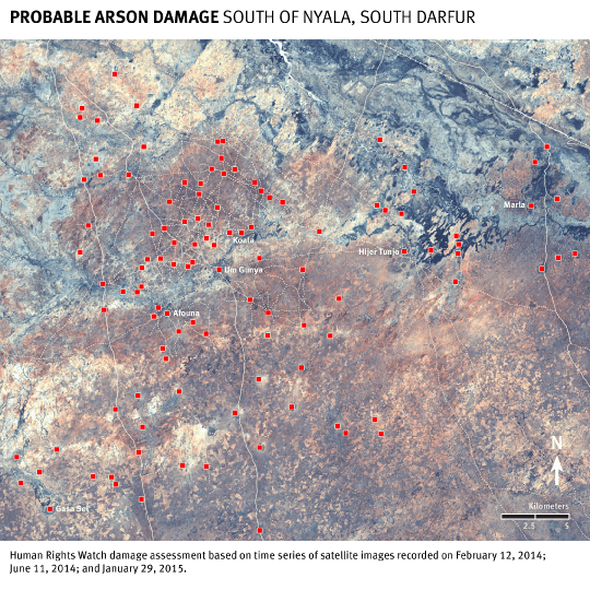 darfur um kunya damage overview map