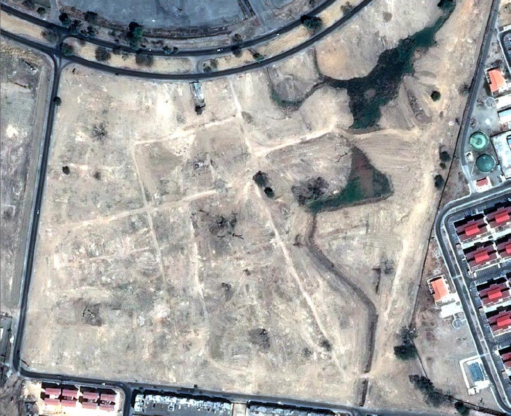 Post-demolition satellite image of the Brisas del Hipódromo community in Carabobo state, February 2016.