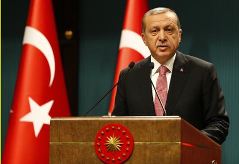   Turkish President Tayyip Erdogan speaks during a news conference following the National Security Council and cabinet meetings at the Presidential Palace in Ankara, Turkey, July 20, 2016. 