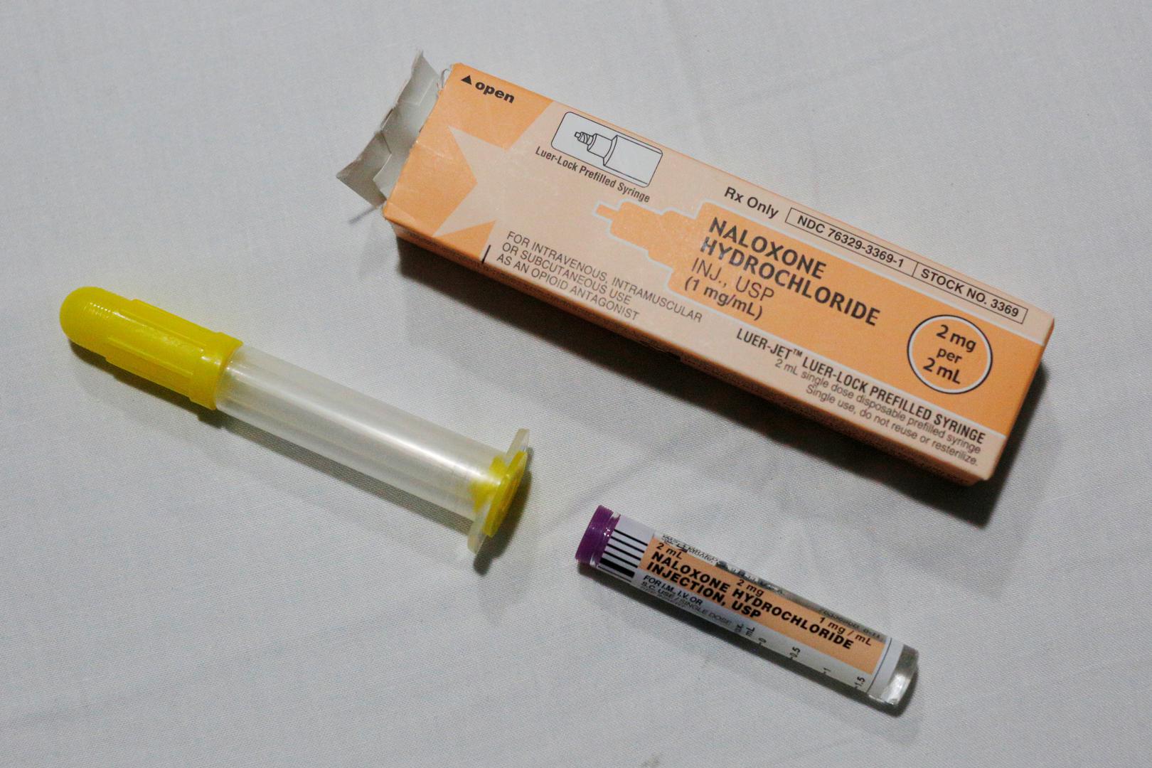 Naloxone, a medicine that can reverse an opioid overdose. Massachusetts, US, August 8, 2017. © 2017 Reuters.