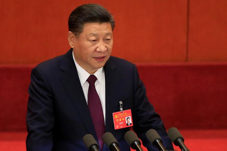 President Xi Jinping speaks during the opening of the 19th National Congress of the Communist Party of China in Beijing, China, October 18, 2017. 