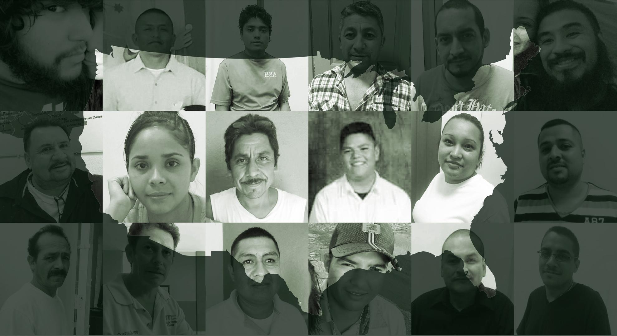 Fotos de inmigrantes con muchos años en el país recientemente deportados de los Estados Unidos.