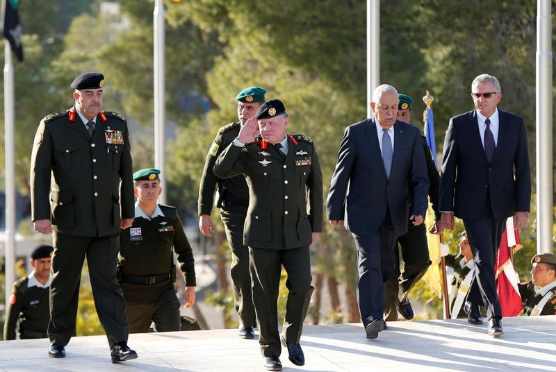 العاهل الاردني الملك عبد الله يصل لمراسم اعادة فتح متحف وصرح الشهيد في العاصمة الأردنية عمان، في 12 ديسمبر 2016.