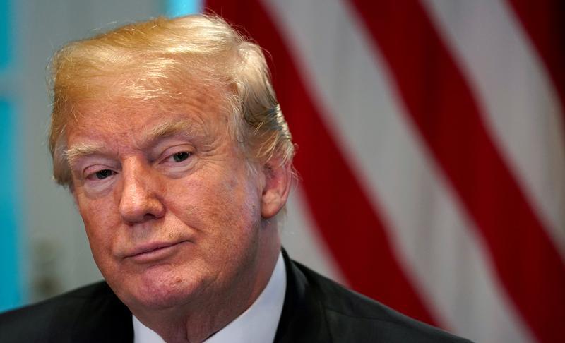 U.S. President Donald Trump hosts a "California Sanctuary State Roundtable" at the White House in Washington. U.S., May 16, 2018. 