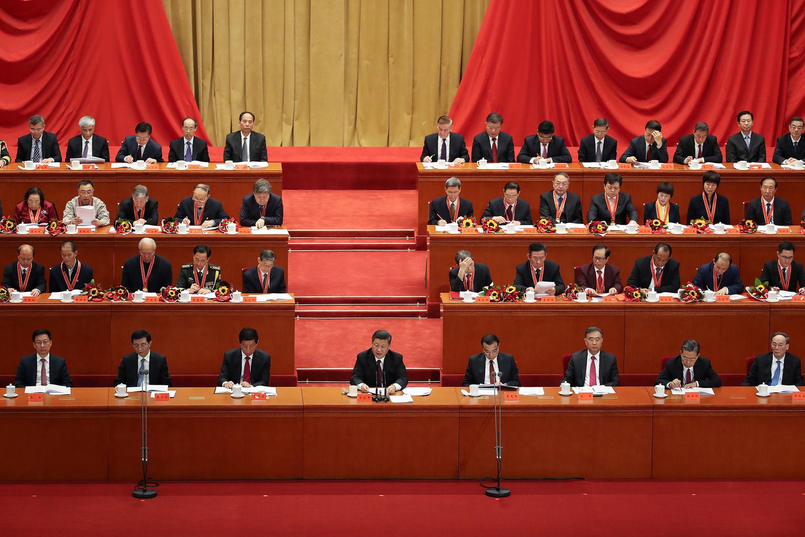 Chinese President Xi Jinping gives a speech for the 40th Anniversary of Reform and Opening Up at The Great Hall Of The People on December 18, 2018 in Beijing, China. 