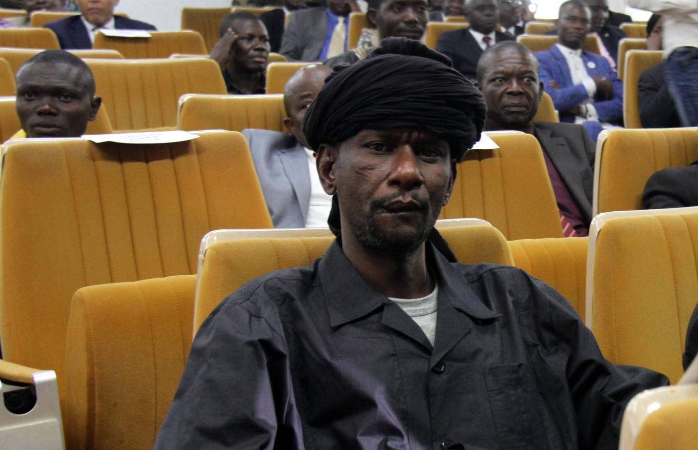 Sidiki Abass (également connu sous le nom de Bi Sidi Souleymane), commandant d’un groupe appelé Retour, Réclamation et Réhabilitation, ou 3R, lors de la cérémonie de signature de l’accord de paix à Bangui, République centrafricaine, le 6 février 2019.