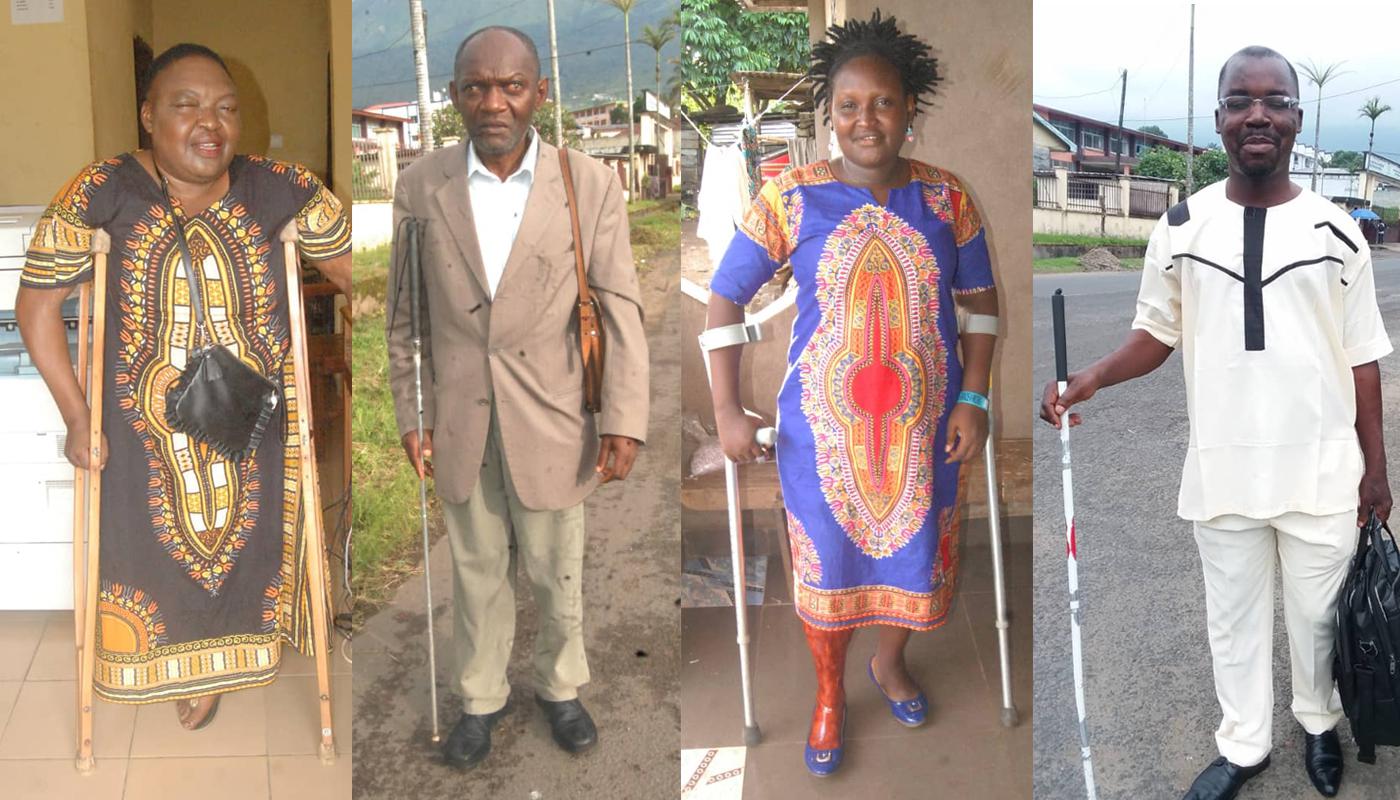 Staff from the Coordinating Unit, a network supporting people with people with disabilities in the South-West region of Cameroon, April 2019.
