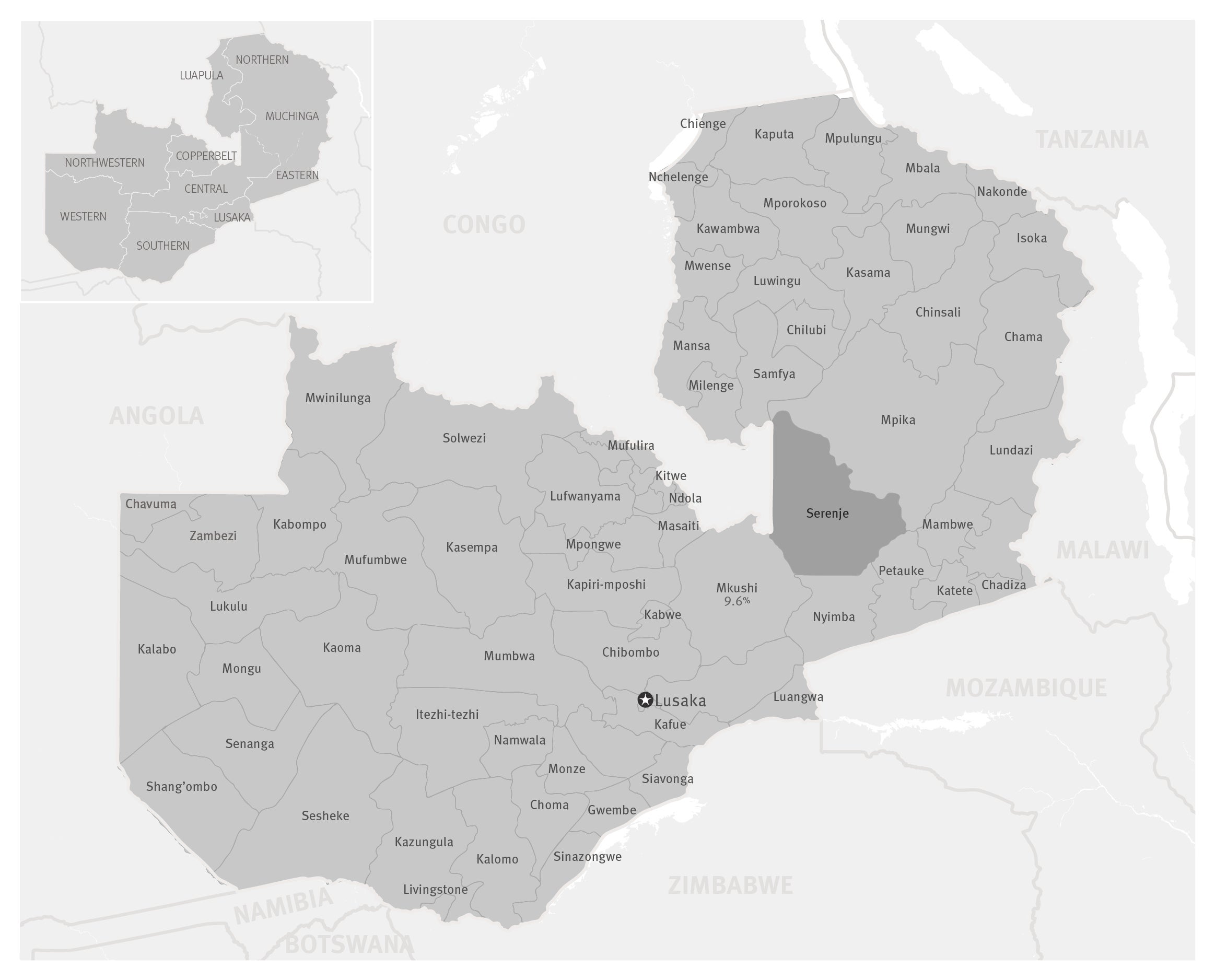 Map of Zambia