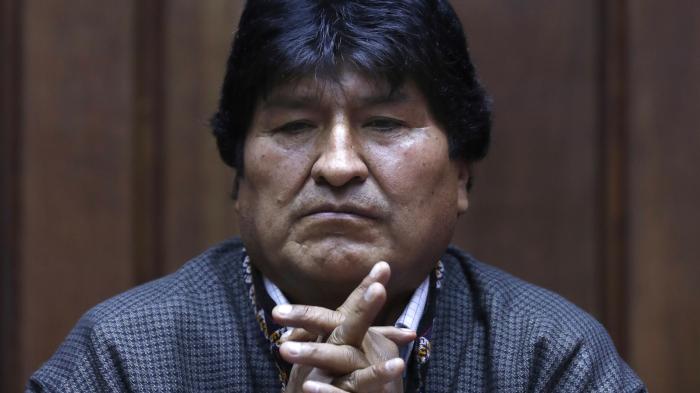 Former President of Bolivia Evo Morales attends a press conference at the journalists' club in Mexico City, Nov. 27, 2019. 
