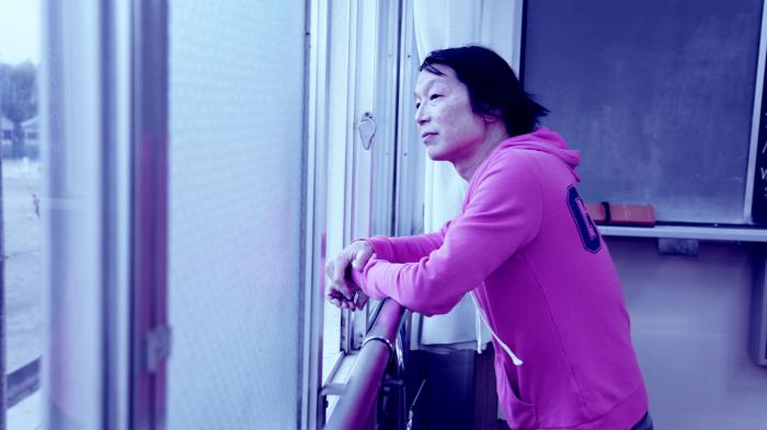 Itsuki Dohi, a transgender woman and teacher in Japan, at her school in Kyoto Prefecture.