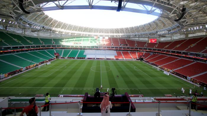 A general view of the Al Thumama Stadium is seen in Doha, Qatar, October 22, 2021. The stadium will be one of the venues for the 2022 World Cup.
