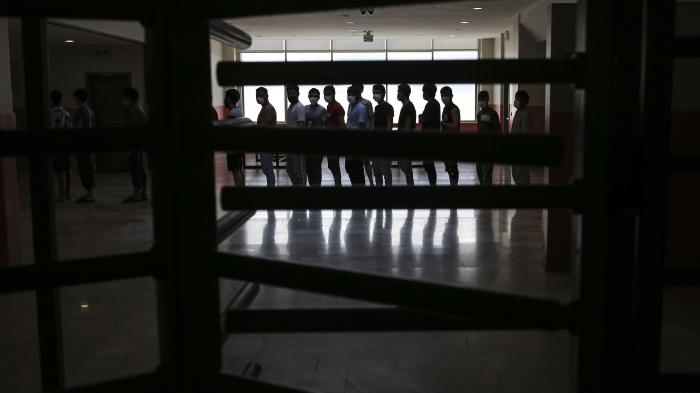People in a line