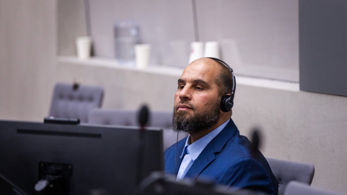 Khaled Mohamed Ali El Hishri appeared before Pre-Trial Chamber I of the International Criminal Court in The Hague, Netherlands, December 3, 2025.