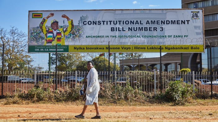 The ZANU PF headquarters in Harare a day after Zimbabwe President Emmerson Mnangagwa signed Amendment Bill No. 3 into law, amending the Constitution, July 8, 2026. 