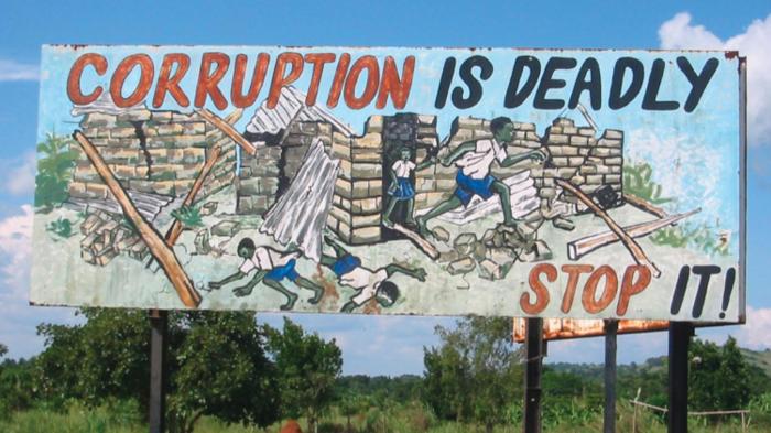 An anti-corruption billboard in Uganda.