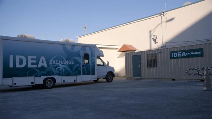 Photo of a truck that belongs to IDEA Exchange organization.