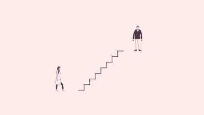 Animation still showing going up stairs to resemble the work ladder