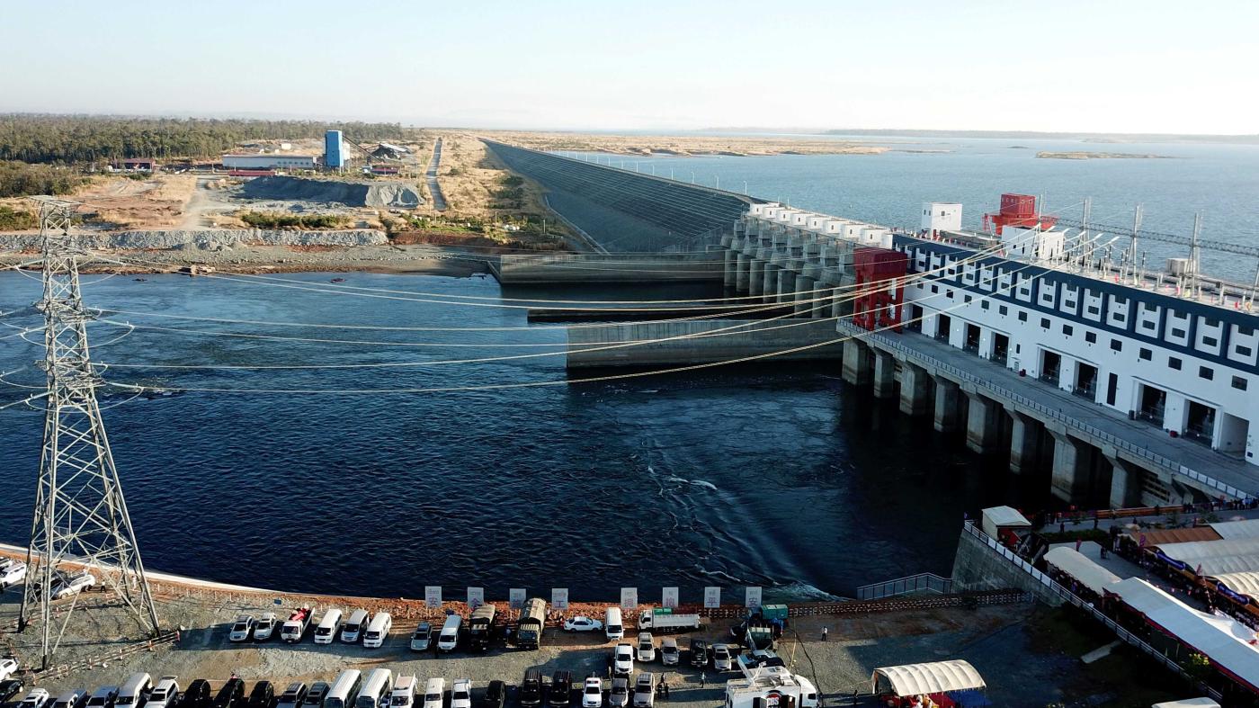 Aerial shot of the Lower Sesan 2 dam.