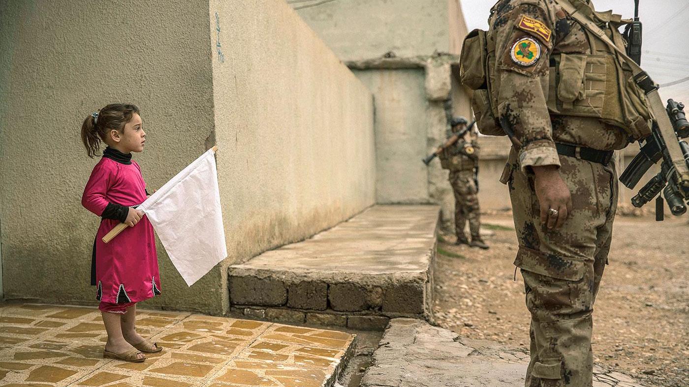 A house in northeast Mosul after the area was retaken from ISIS by Iraqi forces in November 2016. © 2016 Alvaro Canovas/Paris Match via Getty Images